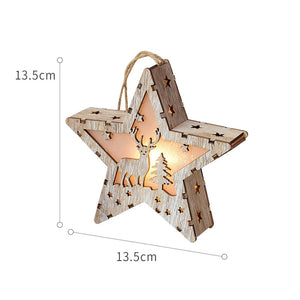 Merry Christmas LED Light Wooden House Luminous Cabin Christmas Decorations for Home DIY Xmas Tree Ornaments Kids Gifts New Year acacuss