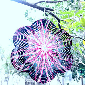 Metal 3D Wind Spinner Chimes Bedroom Indoor Room Outdoor Decor Heart Square Drop Shape Carving Craft Metal 3D Rotating Windchime acacuss
