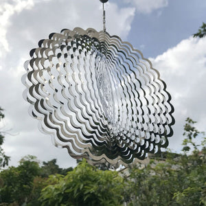 Metal 3D Wind Spinner Chimes Bedroom Indoor Room Outdoor Decor Heart Square Drop Shape Carving Craft Metal 3D Rotating Windchime acacuss