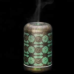 Metal Aromatherapy Machine 260ml Essential Oils Diffuser Air Humidifier 7 Colors Night Light Auto Shut Off Timer Office Bedroom acacuss