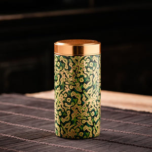 Metal Ceramics Double Layer Tea Caddy Moisture-proof Sealed Tank Portable Small Tea Box Tea Container Home Food Storage Tank acacuss