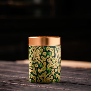 Metal Ceramics Double Layer Tea Caddy Moisture-proof Sealed Tank Portable Small Tea Box Tea Container Home Food Storage Tank acacuss
