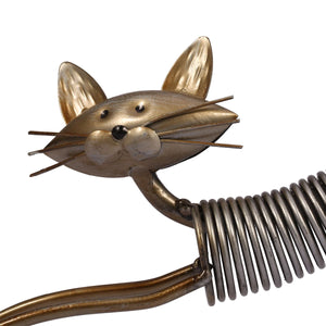 Metal Sculpture Iron Art Cat Handmade Crafts for Office Desk Home Decoration Furnishing Ornaments Statues Gifts acacuss
