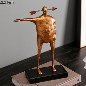 Metal figure ornaments Tabletop statue furnishings Home living room decoration accessories Sculpture Figurines Statuette gift acacuss