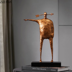 Metal figure ornaments Tabletop statue furnishings Home living room decoration accessories Sculpture Figurines Statuette gift acacuss