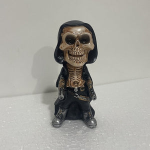 Mini Mechanical Reaper Skeleton Statue And Figurines Halloween Skeleton Doll Resin Ornament Desktop Car Room Decoration acacuss