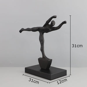 Minimalist Abstract Figures Sculpture Black Cast Iron Ornaments Desk Decoration Metal Character Statue Crafts Modern Home Decor acacuss