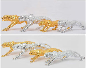 Modern Abstract Gold Panther Sculpture Geometric Resin Leopard Statue Wildlife Decor Gift Craft Ornament Accessories Furnishing acacuss