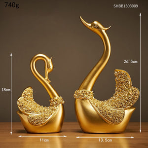 Modern Golden Home Oranemnts Resin Charms Animal Figurine Decoration Accessories Elephant Statue Living Room Office Desk Decor acacuss