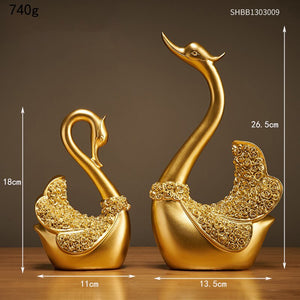 Modern Golden Home Oranemnts Resin Charms Animal Figurine Decoration Accessories Elephant Statue Living Room Office Desk Decor acacuss