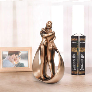 Modern Handicraft Brown Hug Kiss Couple Statue Decoration Creative Resin Sculpture Room Decoration Statue Home Decoration acacuss