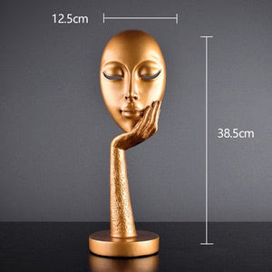 Modern Human Meditators Abstract Lady Face Character Resin Statues Sculpture Art Crafts Figurine Home Decorative Display acacuss