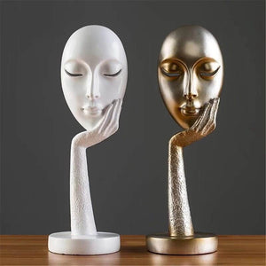 Modern Human Meditators Abstract Lady Face Character Resin Statues Sculpture Art Crafts Figurine Home Decorative Display acacuss