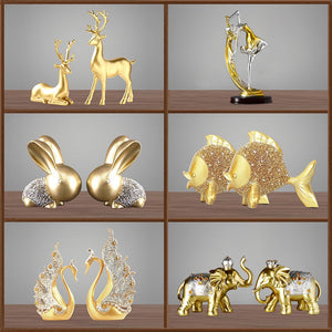 Modern Luxury Resin Crafts Figurines & Miniatures Wine Rack, Sideboards Ornament, and Creative Interior Decorations acacuss