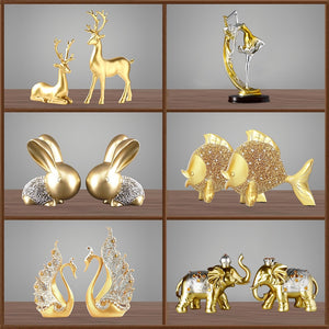 Modern Luxury Resin Crafts Figurines & Miniatures Wine Rack, Sideboards Ornament, and Creative Interior Decorations acacuss