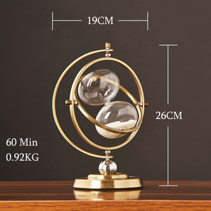 Modern Metal Hourglass Sand Timer Classical Office Bookshelf Study Ornaments Decor Desktop Sand Clock Timer Home Desk Decoration acacuss