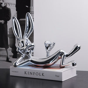 Modern Minimalist Cartoon Bugs Bunny Resin Handicraft Ornaments, Porch Living Room TV Cabinet Bedroom Desktop Home Decorations acacuss