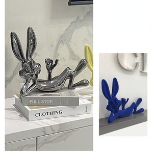 Modern Minimalist Cartoon Bugs Bunny Resin Handicraft Ornaments, Porch Living Room TV Cabinet Bedroom Desktop Home Decorations acacuss