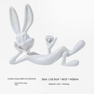 Modern Minimalist Cartoon Bugs Bunny Resin Handicraft Ornaments, Porch Living Room TV Cabinet Bedroom Desktop Home Decorations acacuss