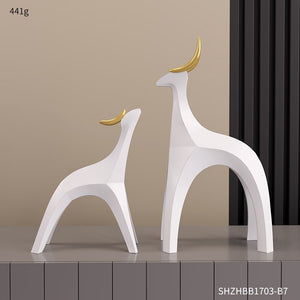 Modern Nordic Home Transparent Golden Reindeer Statue Living Room Decoration Tabletop Sculpture Resin Figurines Chrismas Gifts acacuss