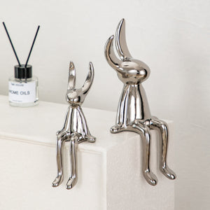 Modern Style Living Room Decoration Kawaii Rabbit Sculpture Ceramic Statue Home Decoration Accessories Home Decor Shelf Decor acacuss