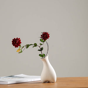 Modern White Ceramic Vases Chinese Style Simple Designed Pottery And Porcelain Vases For Artificial Flowers Decorative Figurines acacuss