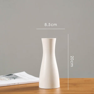 Modern White Ceramic Vases Chinese Style Simple Designed Pottery And Porcelain Vases For Artificial Flowers Decorative Figurines acacuss