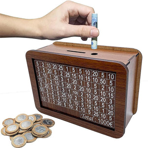 Money Box Piggy Bank Wood Money Bank Reusable Money Box with Saving Goal and Numbers To Check for Helps The Habit of Saving acacuss