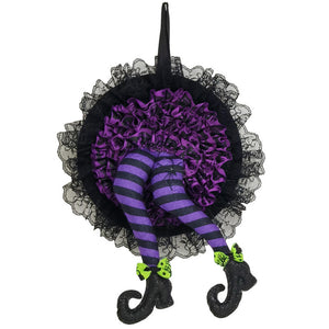 Moon Shaped Door Wreaths Halloween Decorations Welcome Sign Goth Roses Black Cats Garland Front Door Ornament Halloween Signs acacuss