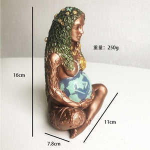 Mother Earth Millennial Gaia Resin Statue Ornaments - Goddess Statue sculptures Figurine interior Decorative Home living room decoration - ACACUSS