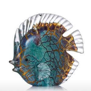 Multicolor Spotted Tropical Fish Delicate Glass Sculpture Classy Home Decoration Glass Fish Exquisite Room Home Decoration Craft acacuss