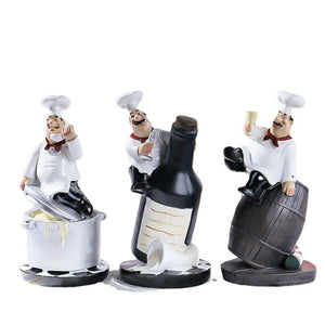 Multiple Styles Resin Chef Statue Cartoon Restaurant Chef Figurine Cook Ornament Home Kitchen Cute Sculpture Tabletop Decors acacuss