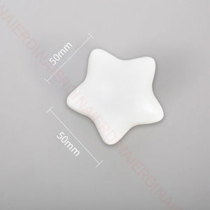 NAIERDI Ceramic Children Room Cabinet Handles Cartoon Moon Star Wardrobe Handle Cupboard Door Pulls Single Hole Furniture Handle acacuss
