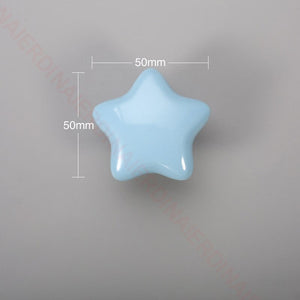 NAIERDI Ceramic Children Room Cabinet Handles Cartoon Moon Star Wardrobe Handle Cupboard Door Pulls Single Hole Furniture Handle acacuss
