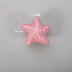 NAIERDI Ceramic Children Room Cabinet Handles Cartoon Moon Star Wardrobe Handle Cupboard Door Pulls Single Hole Furniture Handle acacuss