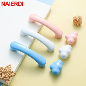 NAIERDI Ceramic Children Room Cabinet Handles Cartoon Moon Star Wardrobe Handle Cupboard Door Pulls Single Hole Furniture Handle acacuss