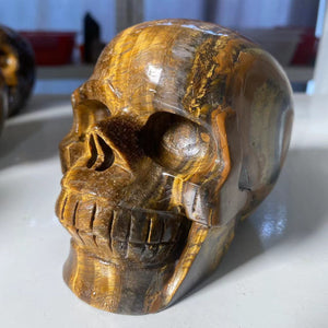 Natural Stone Skeletons, Tiger Eye Stone Skeletons, Crystal Healing Gifts, Crafts, Home Decor, Polished Figurines, Halloween Dec acacuss