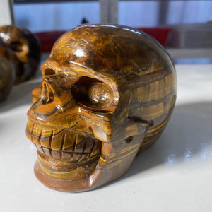 Natural Stone Skeletons, Tiger Eye Stone Skeletons, Crystal Healing Gifts, Crafts, Home Decor, Polished Figurines, Halloween Dec acacuss
