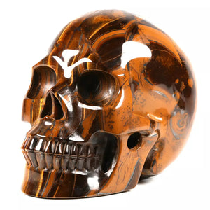 Natural Stone Skeletons, Tiger Eye Stone Skeletons, Crystal Healing Gifts, Crafts, Home Decor, Polished Figurines, Halloween Dec acacuss