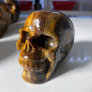 Natural Stone Skeletons, Tiger Eye Stone Skeletons, Crystal Healing Gifts, Crafts, Home Decor, Polished Figurines, Halloween Dec acacuss