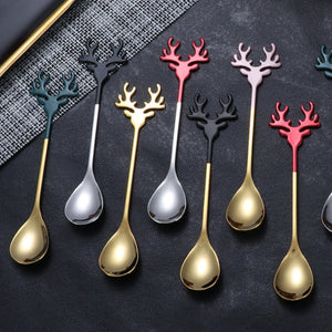 Navidad 2023 Merry Christmas Elk Tree Spoons Xmas Party Ornaments Christmas Decorations for Home Table New Year Kerst Noel Gift acacuss