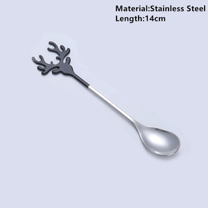 Navidad 2023 Merry Christmas Elk Tree Spoons Xmas Party Ornaments Christmas Decorations for Home Table New Year Kerst Noel Gift acacuss