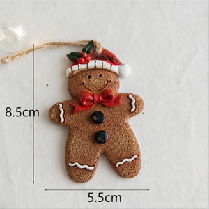 2023 Navidad Christmas Resin Gingerbread Man Pendant Christmas Tree Ornaments Christmas Decorations for Home 2024 New Year Gift acacuss