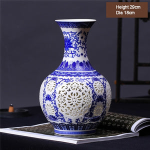 New Arrival Antique Jingdezhen Ceramic Vase Chinese Blue and White Porcelain Flower Vase For Home Decor acacuss