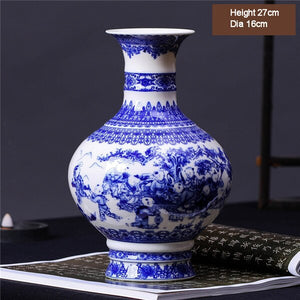 New Arrival Antique Jingdezhen Ceramic Vase Chinese Blue and White Porcelain Flower Vase For Home Decor acacuss