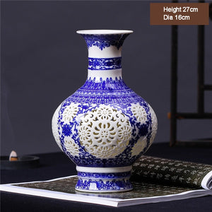 New Arrival Antique Jingdezhen Ceramic Vase Chinese Blue and White Porcelain Flower Vase For Home Decor acacuss