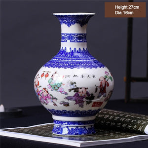 New Arrival Antique Jingdezhen Ceramic Vase Chinese Blue and White Porcelain Flower Vase For Home Decor acacuss