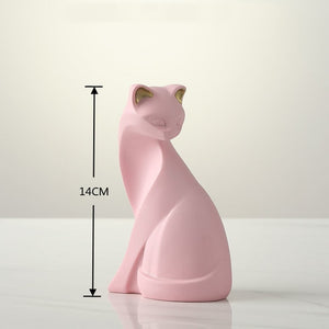New Arrival Pink Cat Home Decoration, Creative Cat Statue, Living Room Bedroom Desktop Decoration, Resin Sculpture Craft Gift acacuss