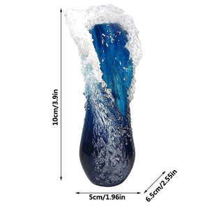 New Arrival Sea Ocean Wave Vase Handmade Resin Art Flower Pot Ornament Modern Desktop Living Room Creative Home Decor acacuss