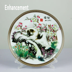 New Chinese Style Lucky Ceramic Ornamental Plate Chinese Decoration Dish Plate Porcelain Plate Set Wedding Gift acacuss
